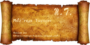 Mánya Tuzson névjegykártya